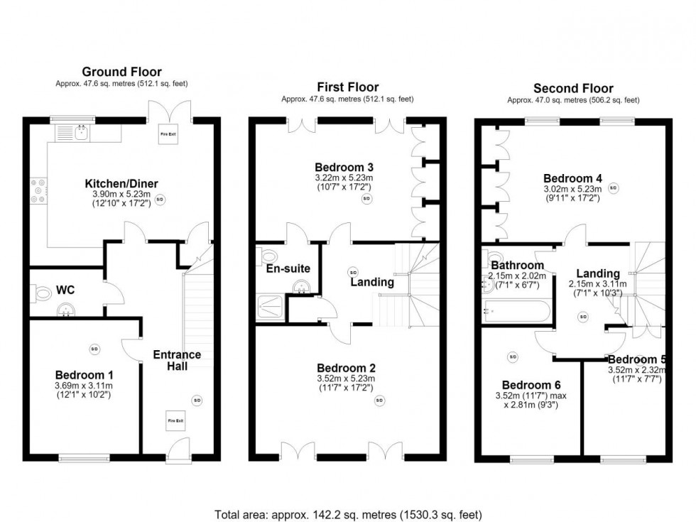 Floorplan for Hatfield, Hertfordshire