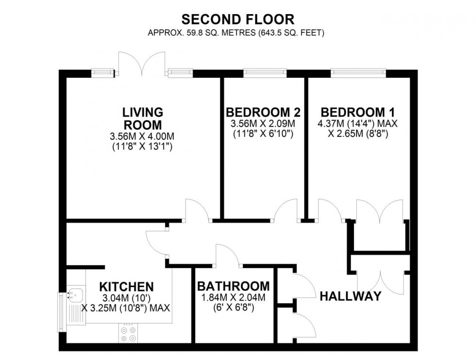 Floorplan for Tiverton House, Hatfield, Hertfordshire