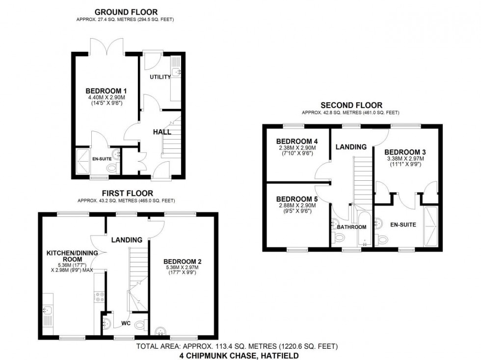 Floorplan for Hatfield, Hertfordshire
