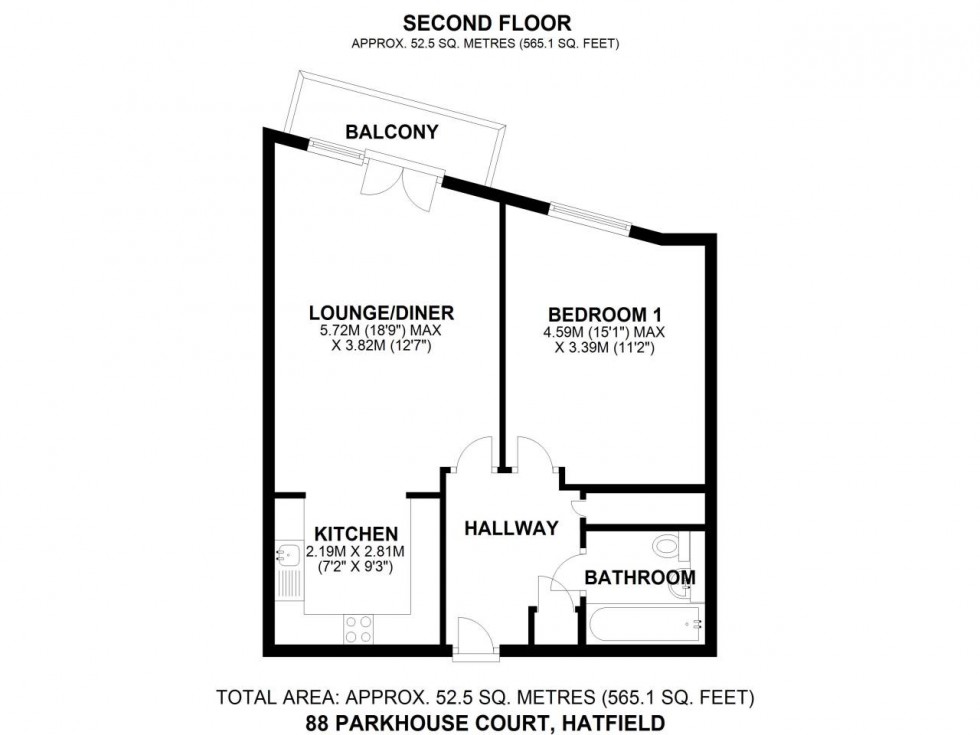 Floorplan for Hatfield, Hertfordshire