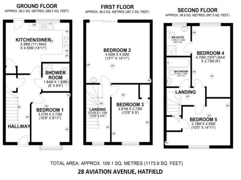 Floorplan for Hatfield, Hertfordshire