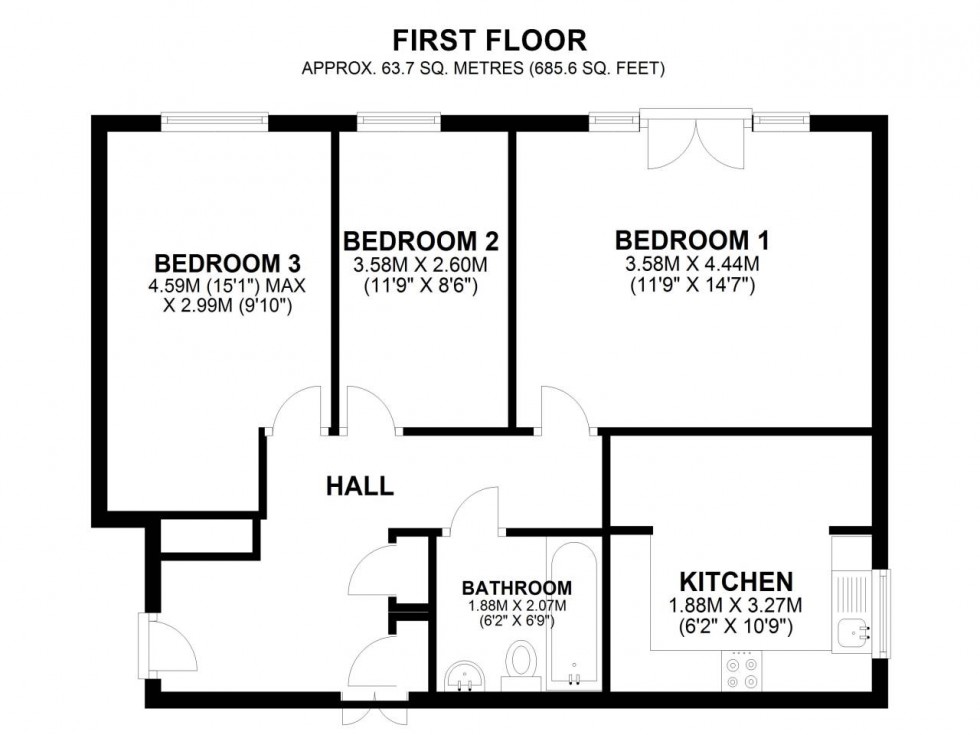Floorplan for Hatfield, Hertfordshire