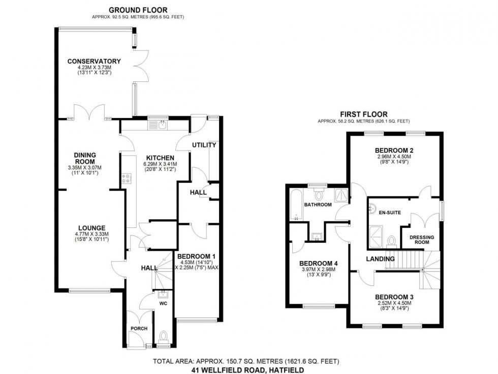 Floorplan for Hatfield, Hertfordshire