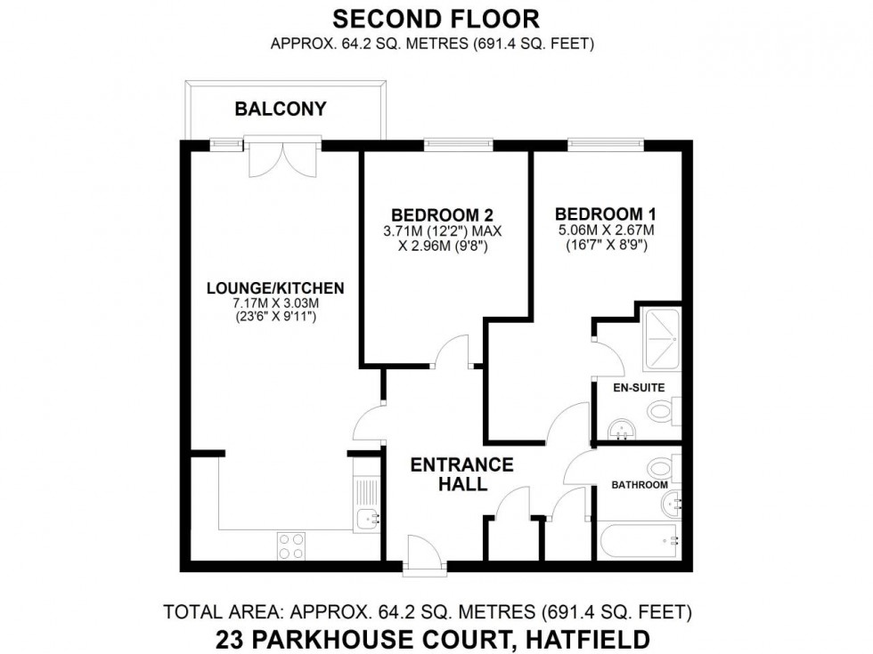 Floorplan for Hatfield, Hertfordshire