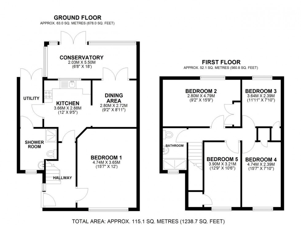 Floorplan for Hatfield, Hertfordshire